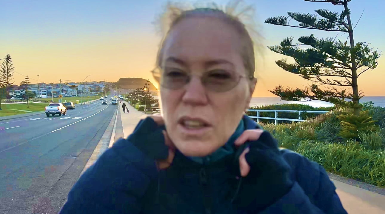 The woman was not happy when our volunteer refused to leave bar beach, so she stood in front of the camera.