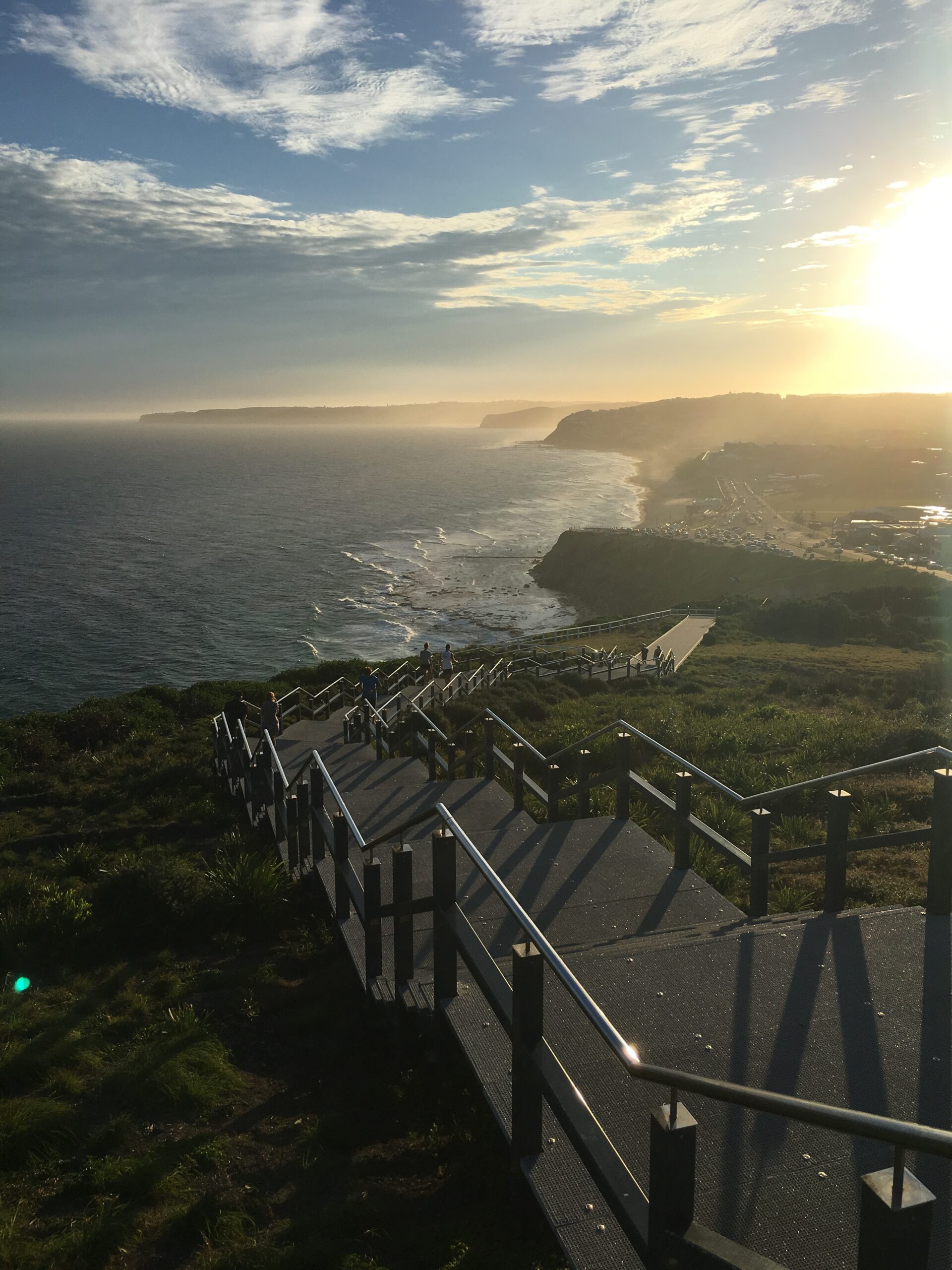 Newcastle Memorial Walk Steps Sunset