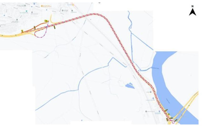 Map of the changed traffic conditions on the New England Highway at Tarro between 23-9-2024 and 27-9-2024