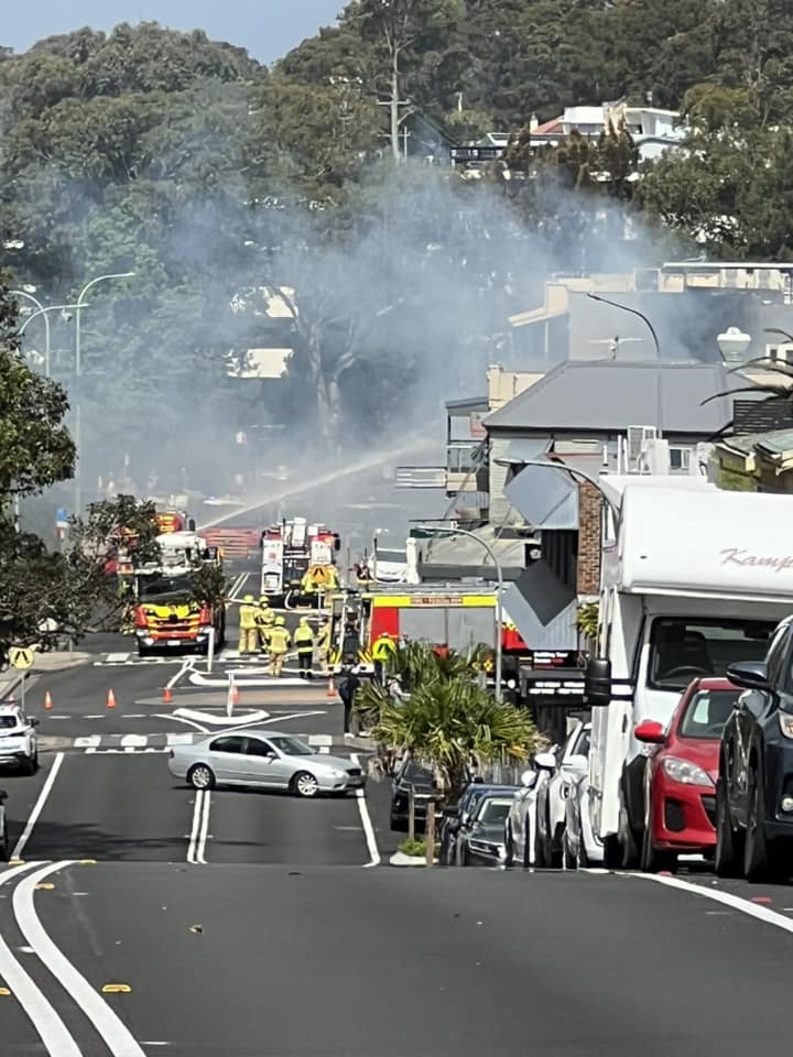 Image of NSW Fire and Rescue putting out the fire at Toronto. Image by David Keys.