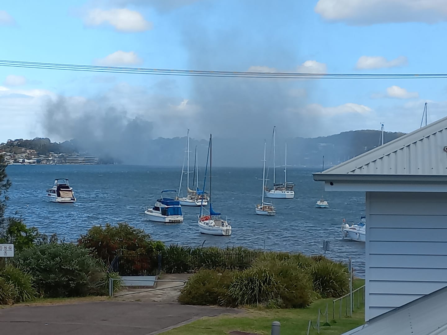 View of the Toronto fire from across the water. Image by Nathan Kerr