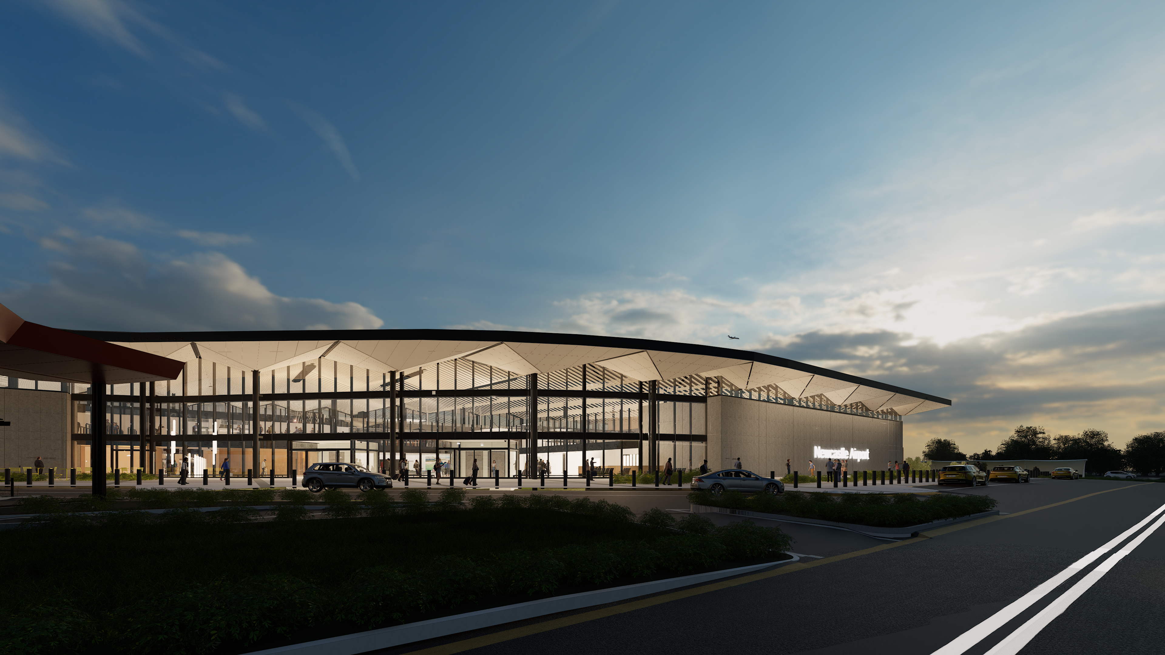 Newcastle Airport – Terminal (Arrivals) from Landside