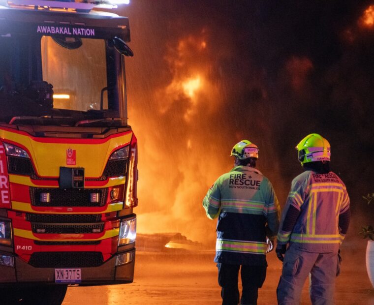 Kurri Kurri Fire Last Night, Image by Media Response Newcastle