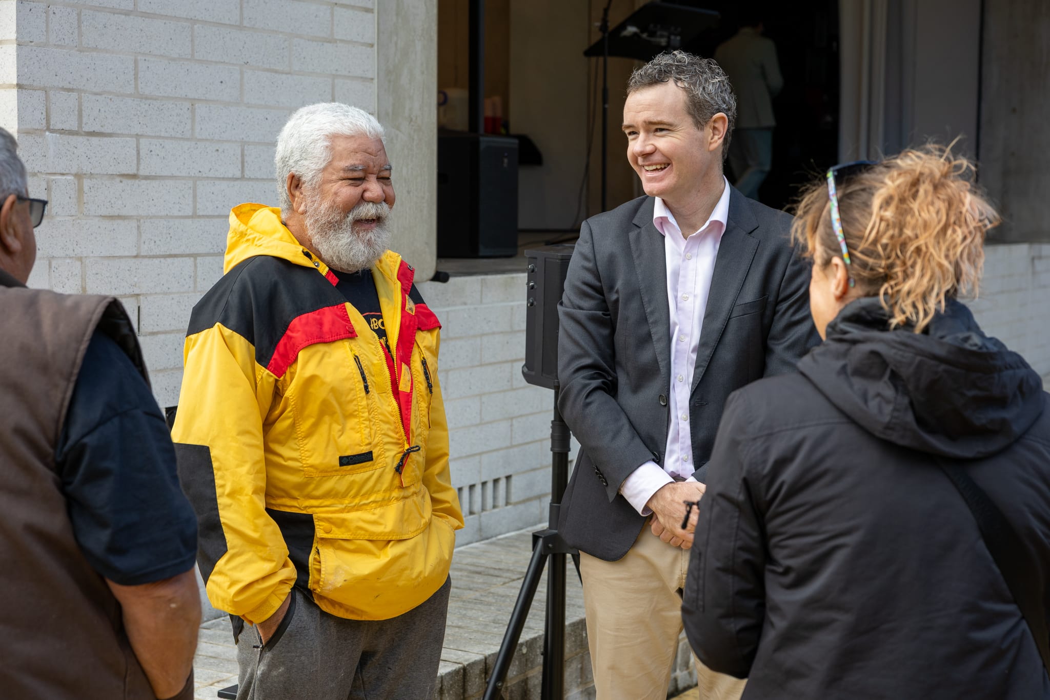 28186_Mayor Adam Shultz speaks to Uncle Doug Archibald at the NAIDOC Week ceremony