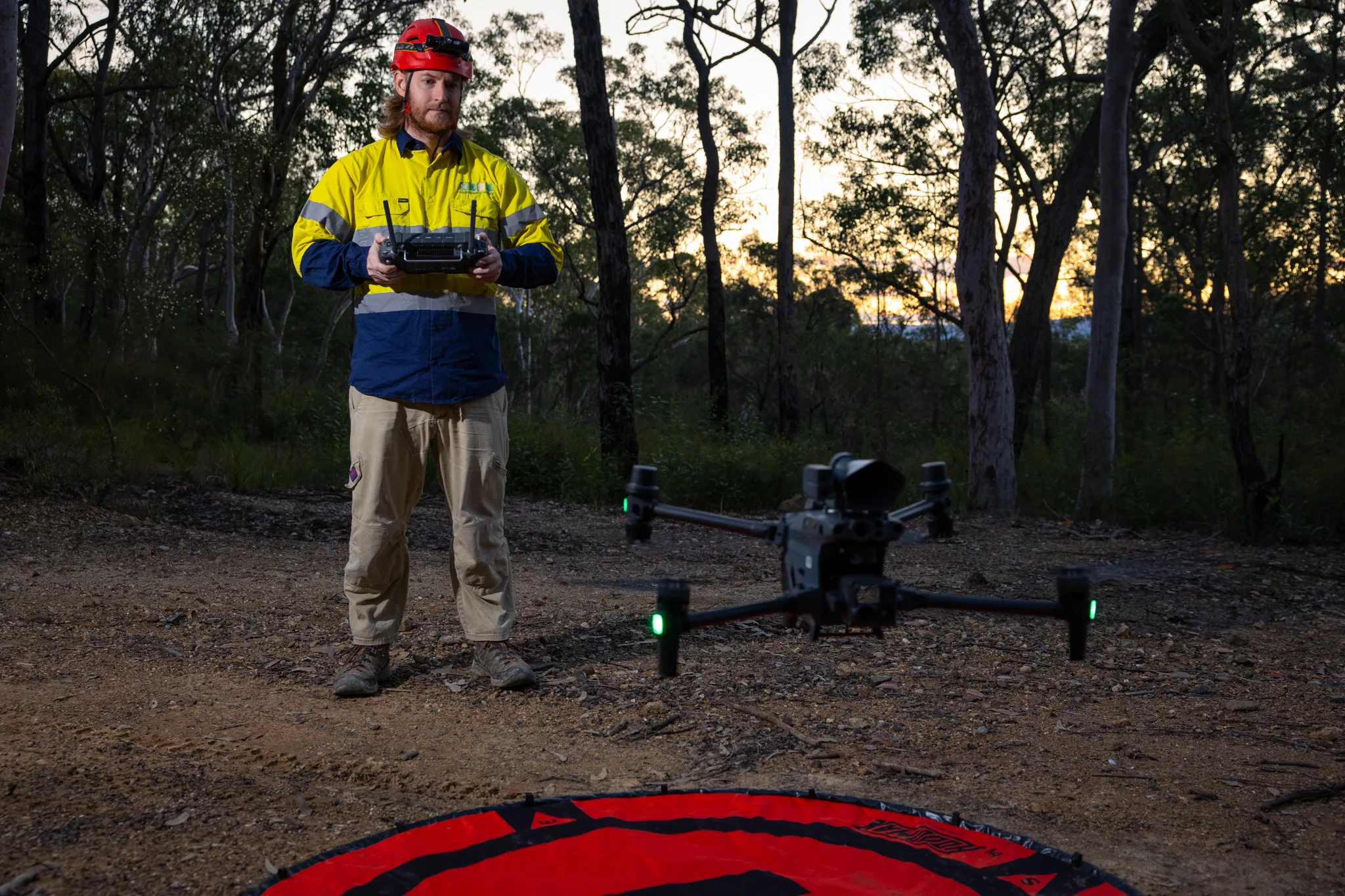 28998_Nightvision Ecology Director Stephen Mahony launches his drone at Awaba