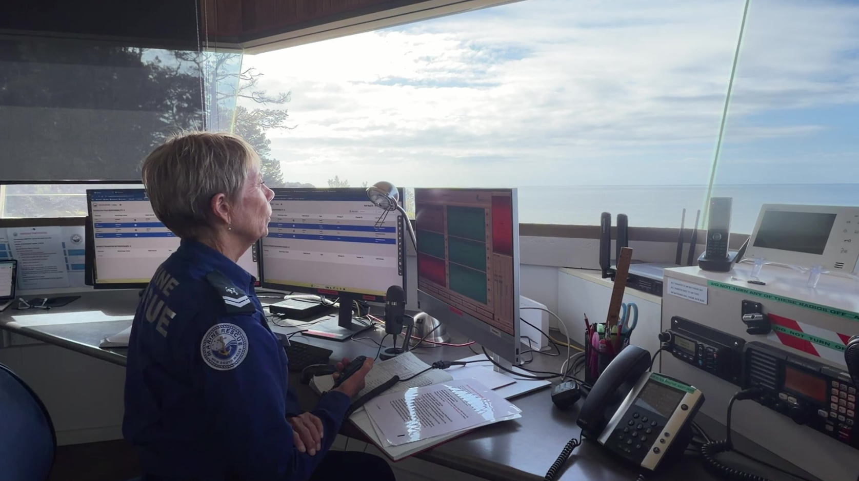 31310_Marine Rescue NSW radio operators managed almost 20,000 calls in August (Photo inside Eden radio base)