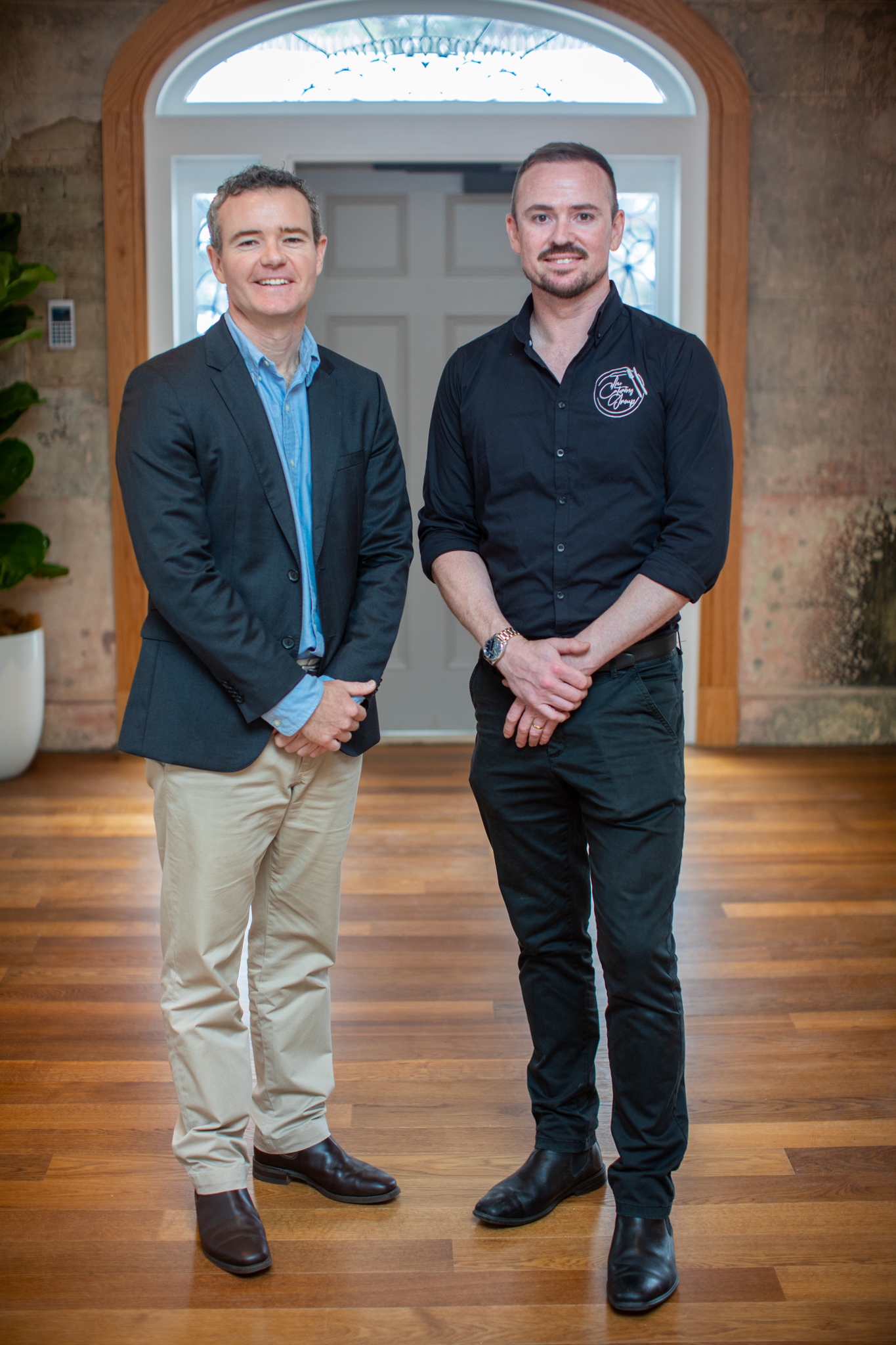 32713_Mayor Adam Shultz and The Catering Group CEO Greg Barclay inside the new Awaba House